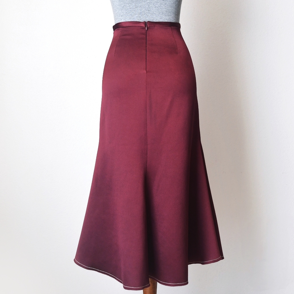 Ellery Siren Skirt In Bordeaux Size 0 - Picture 3 of 7